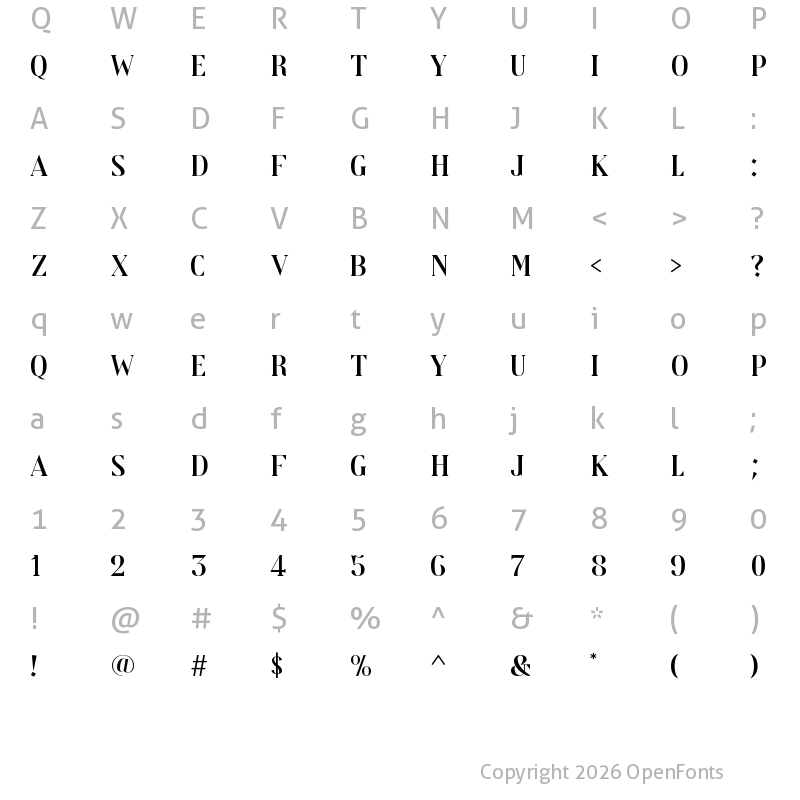 Character Map of Octobre Regular