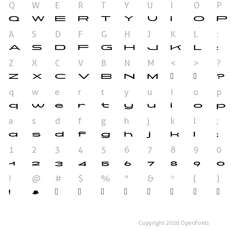 Character Map of Oddjob Display