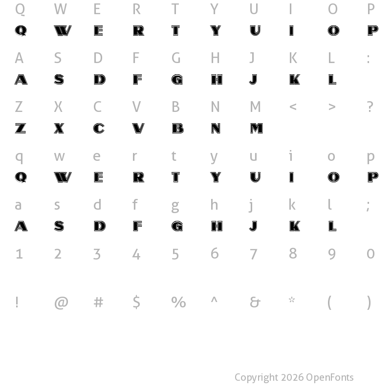 Character Map of Odense College Regular