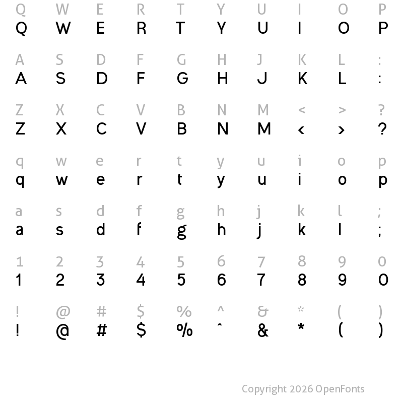 Character Map of Ogonek Bold