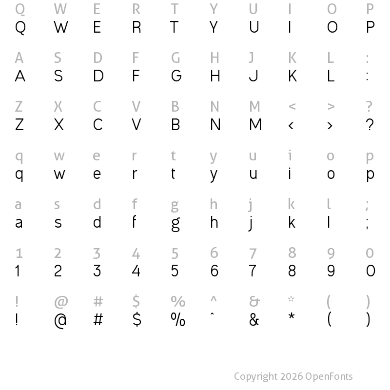 Character Map of Ogonek Regular