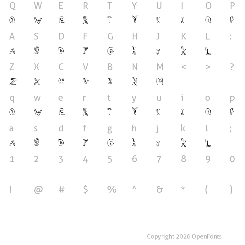 Character Map of Oh Ashy Regular
