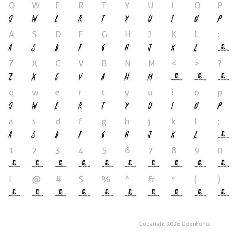 Character Map of Oh No Not Again Regular
