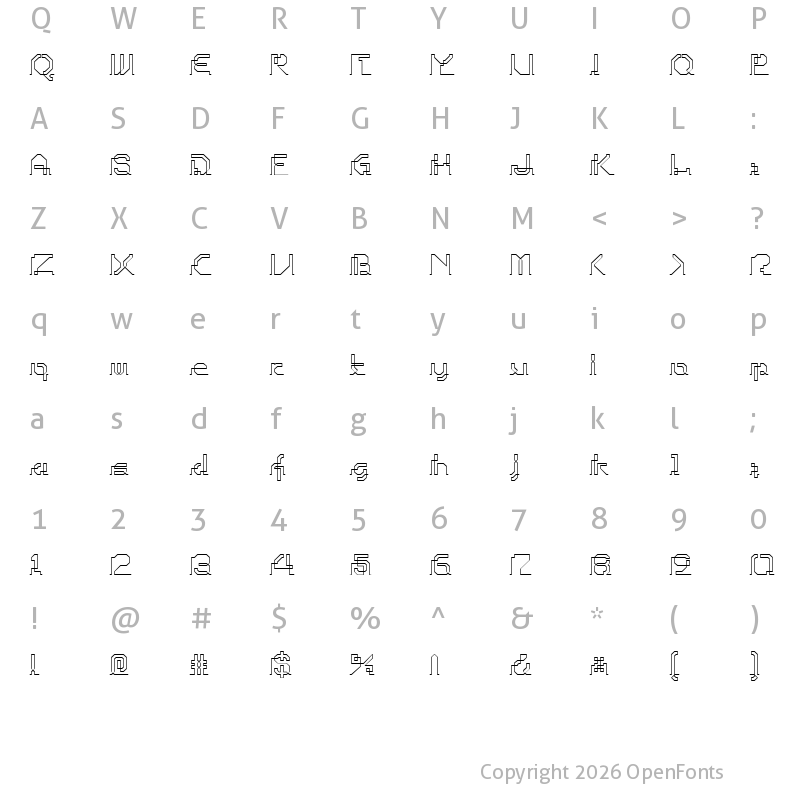 Character Map of Ohio Player Regular