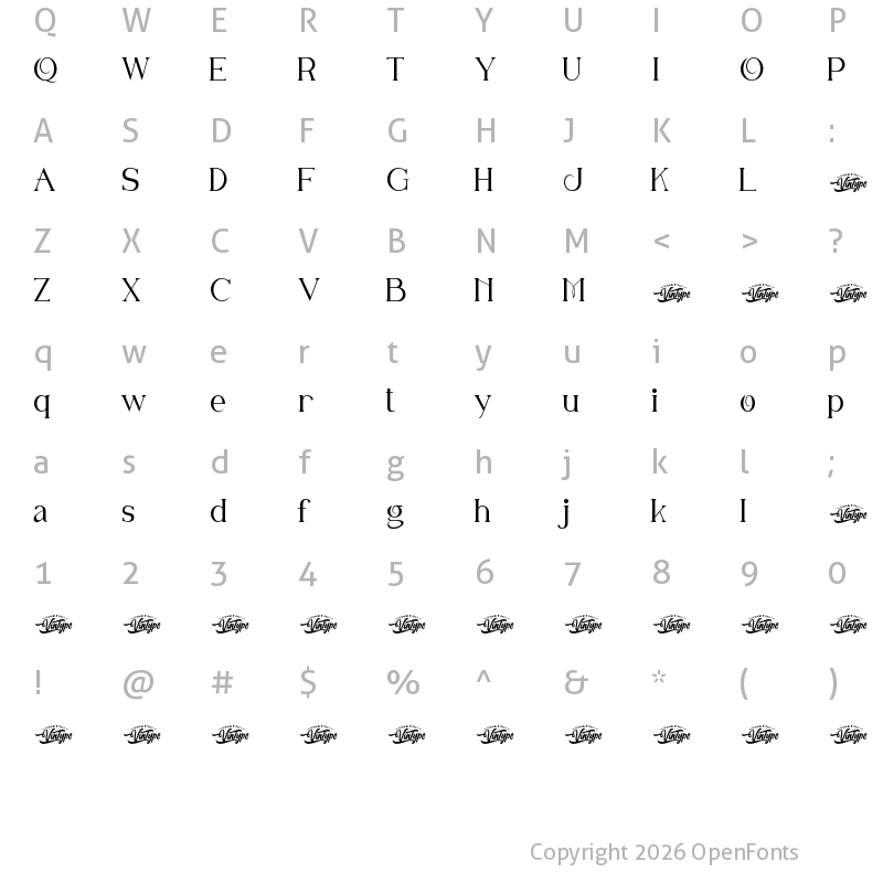 Character Map of Ohio Signature Demo Regular