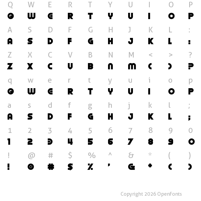 Character Map of Oilrig Regular