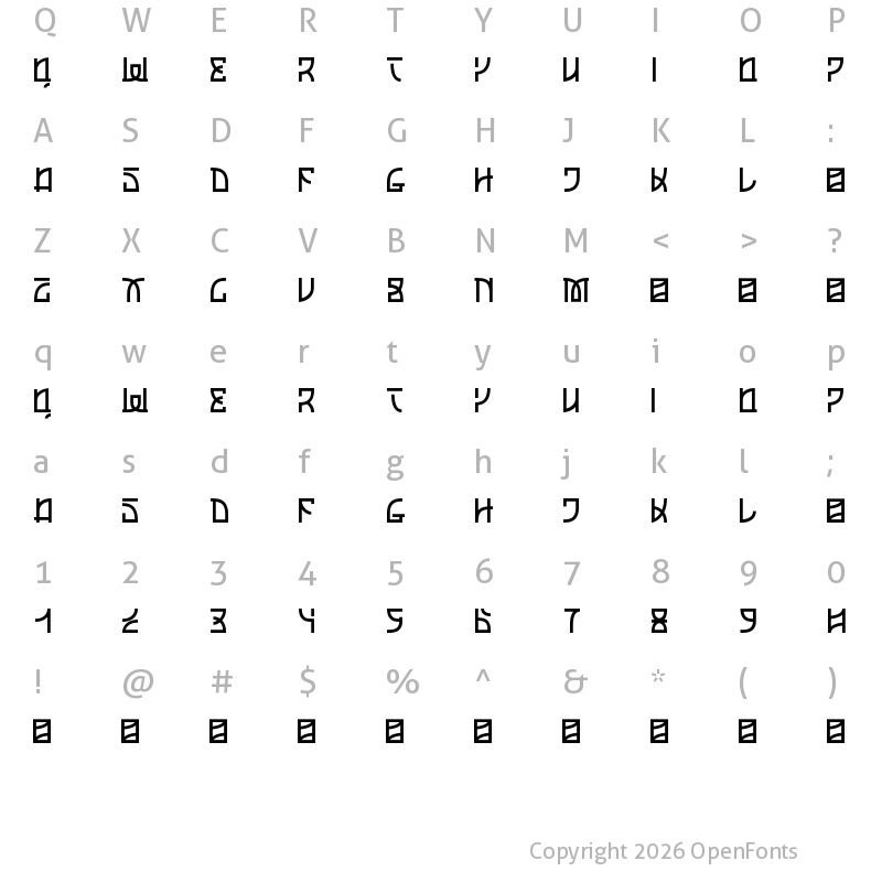 Character Map of Oishi Regular