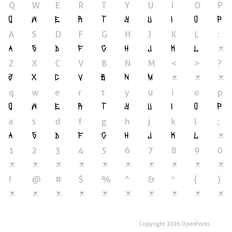 Character Map of Ol Skool Regular