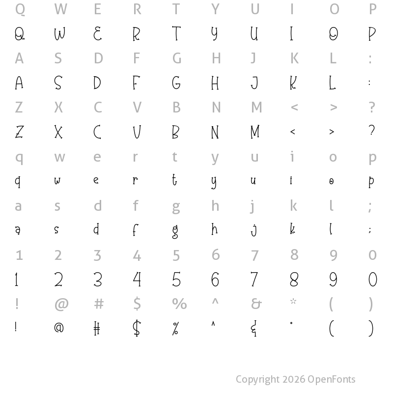 Character Map of Olaugh Regular