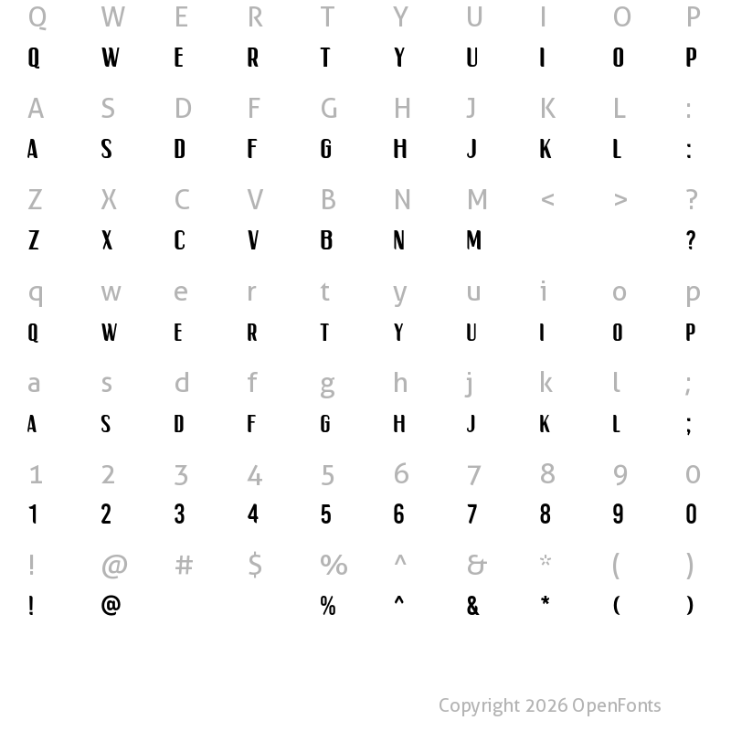 Character Map of Old Djakarta Sans Regular
