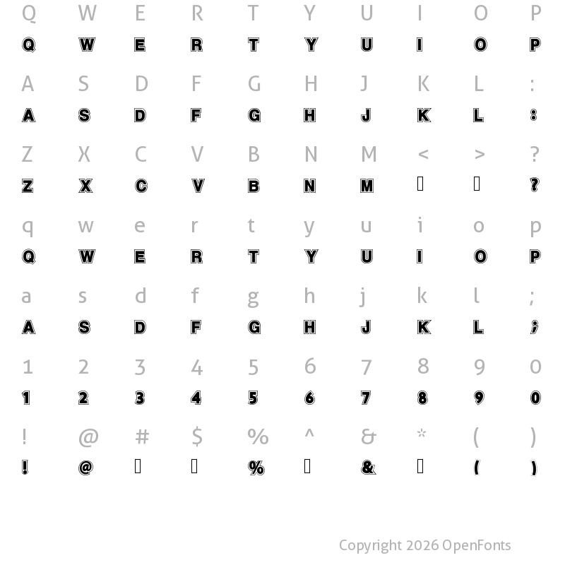 Character Map of Old School Regular