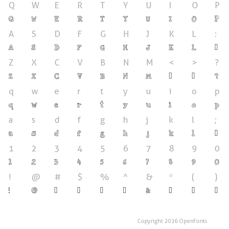 Character Map of oldies cartoon Medium