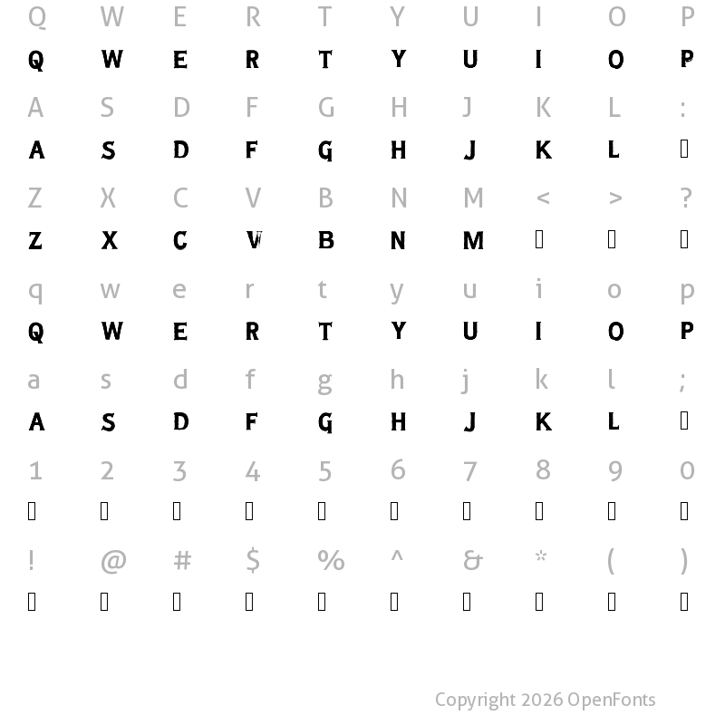 Character Map of OldMan Regular
