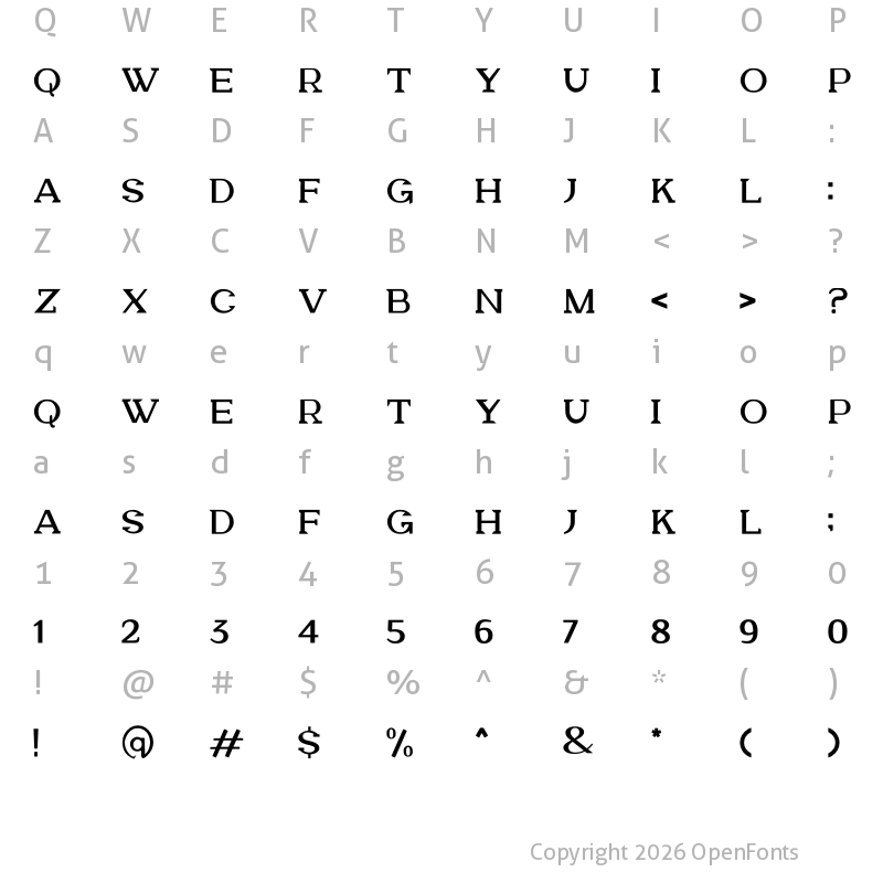 Character Map of olltha Regular