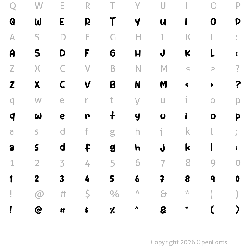 Character Map of Om Botak Regular