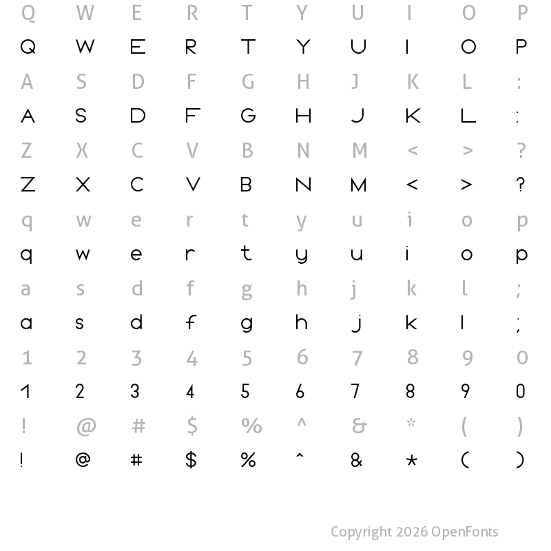 Character Map of Omnibus Regular