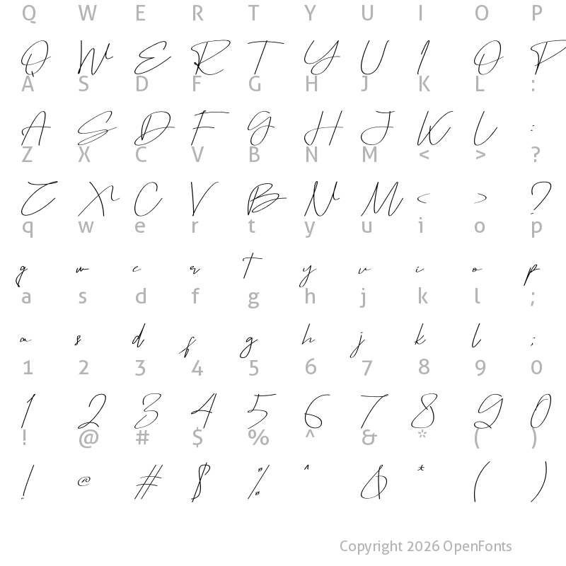 Character Map of Omotify Regular