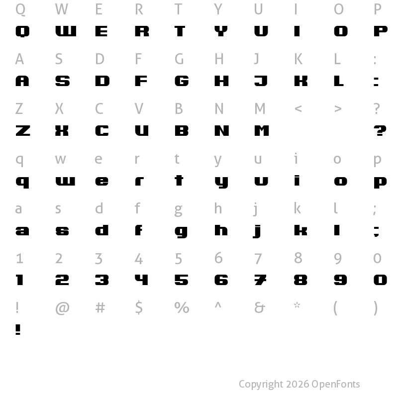 Character Map of Omsk Regular