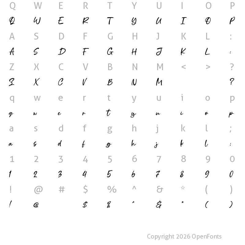 Character Map of Onbase Regular
