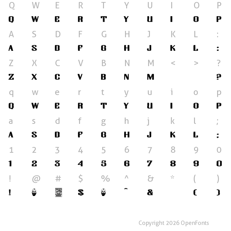 Character Map of One,Big & Fresh! Regular