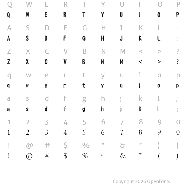 Character Map of Oneself Bubble Regular