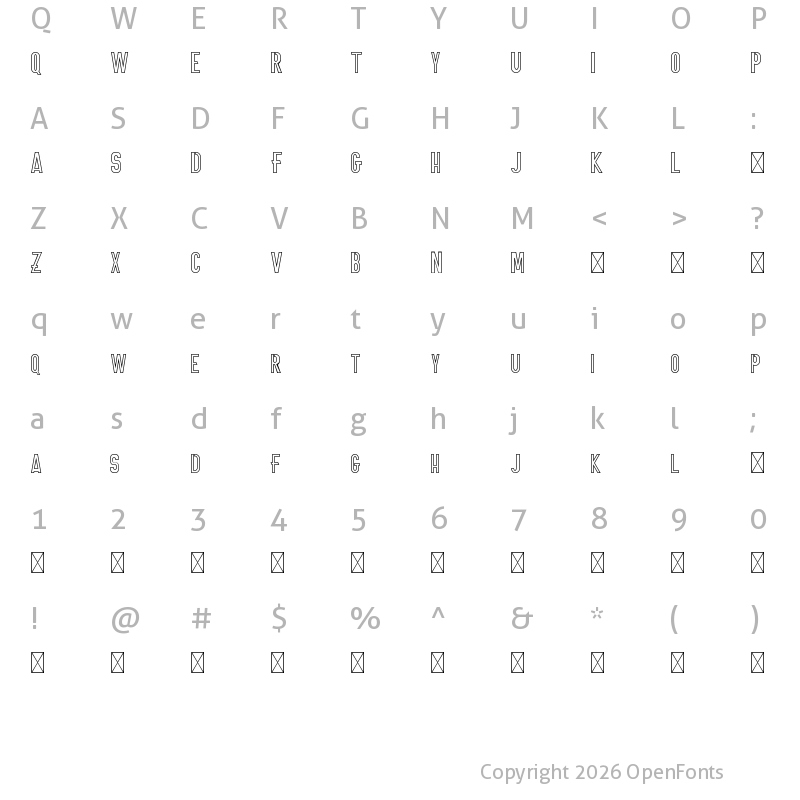 Character Map of ONNIC DEMO Outline
