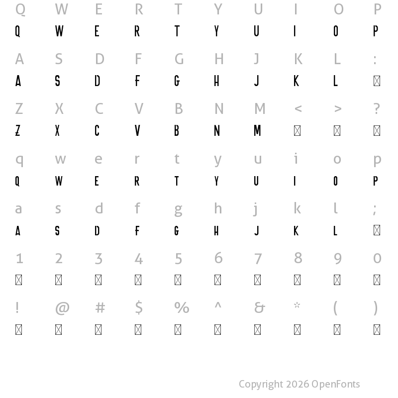 Character Map of ONNIC DEMO Regular