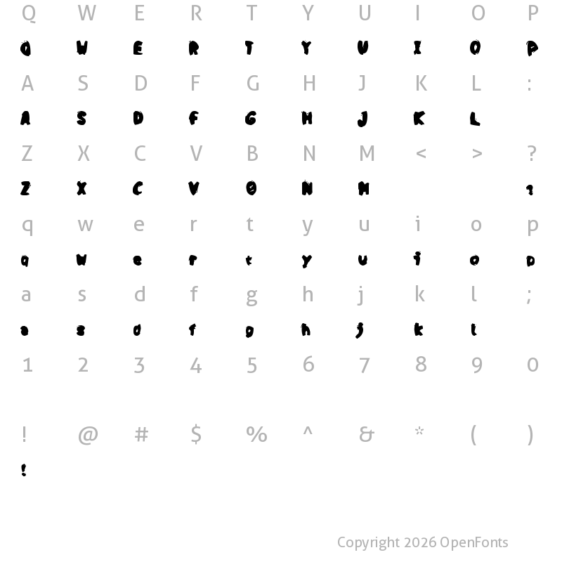 Character Map of Opa Puk Regular