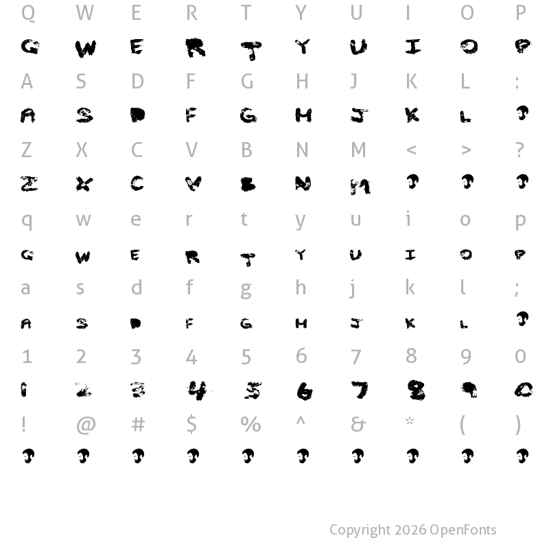 Character Map of OPN Cleagh E Regular