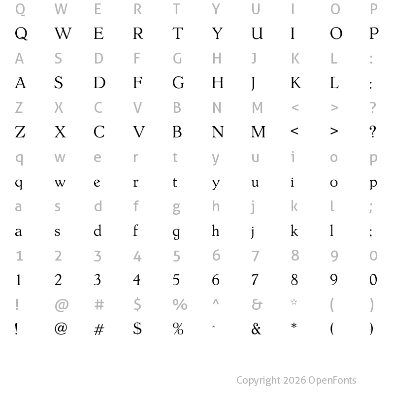 Character Map of OPTIHollandseLight-Agency Regular