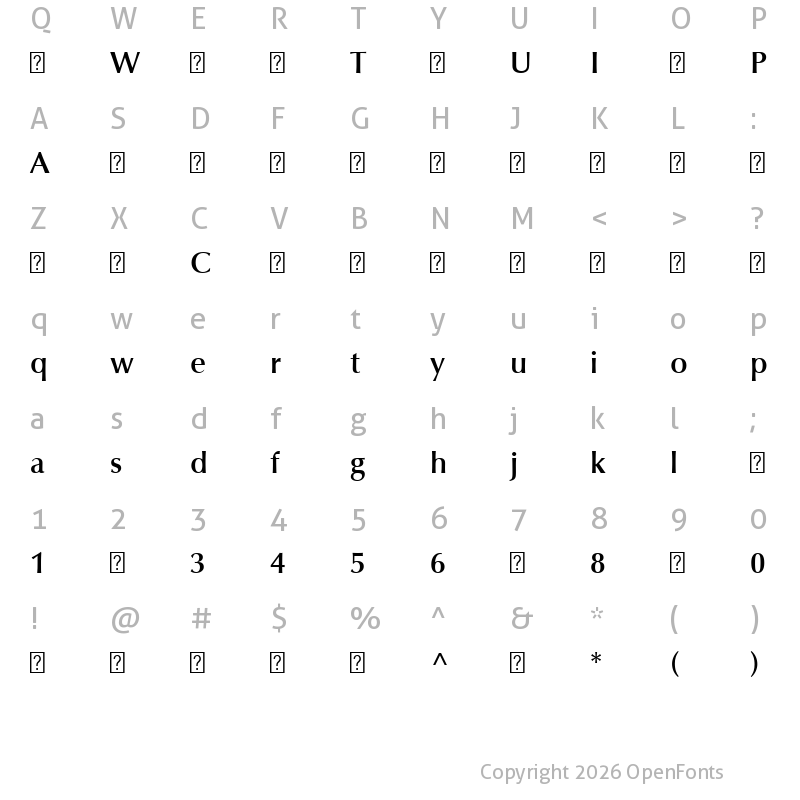 Character Map of OptimaLTPro-DemiBold ?