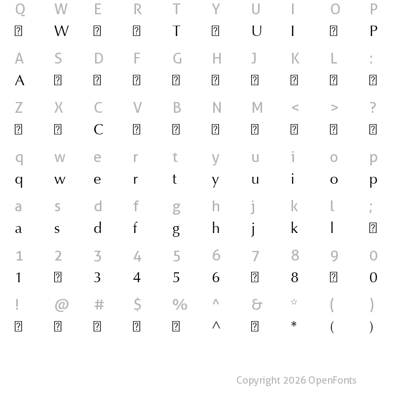 Character Map of OptimaLTPro-Roman ?