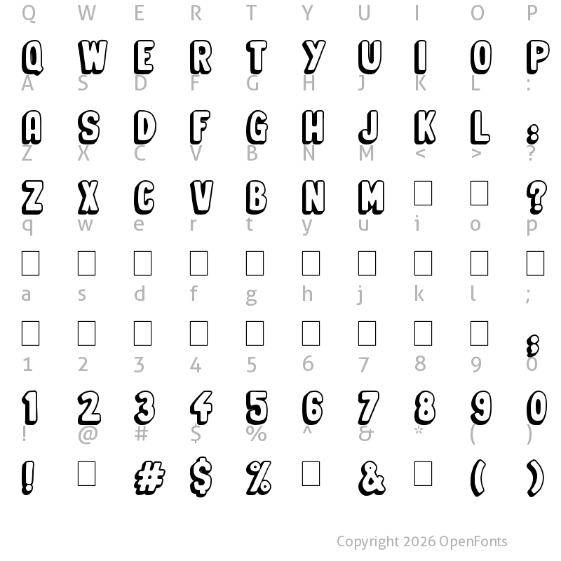 Character Map of Organic Relief Regular
