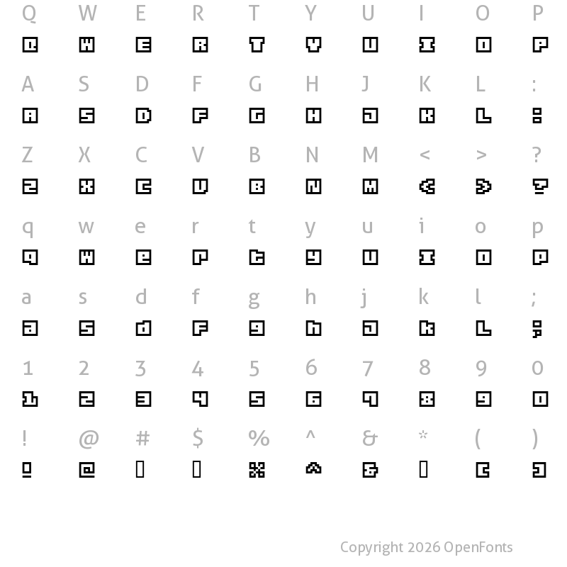 Character Map of Origami Mommy Regular