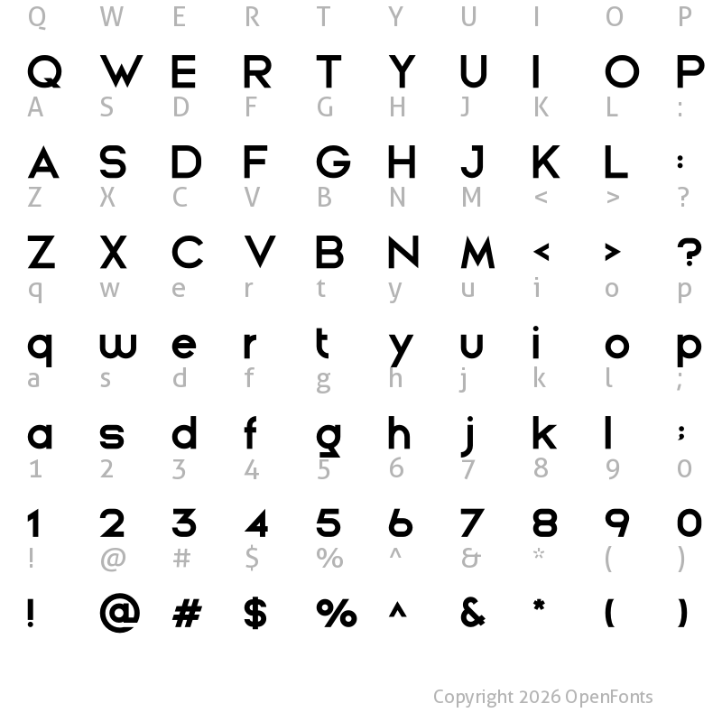 Character Map of Originals Regular