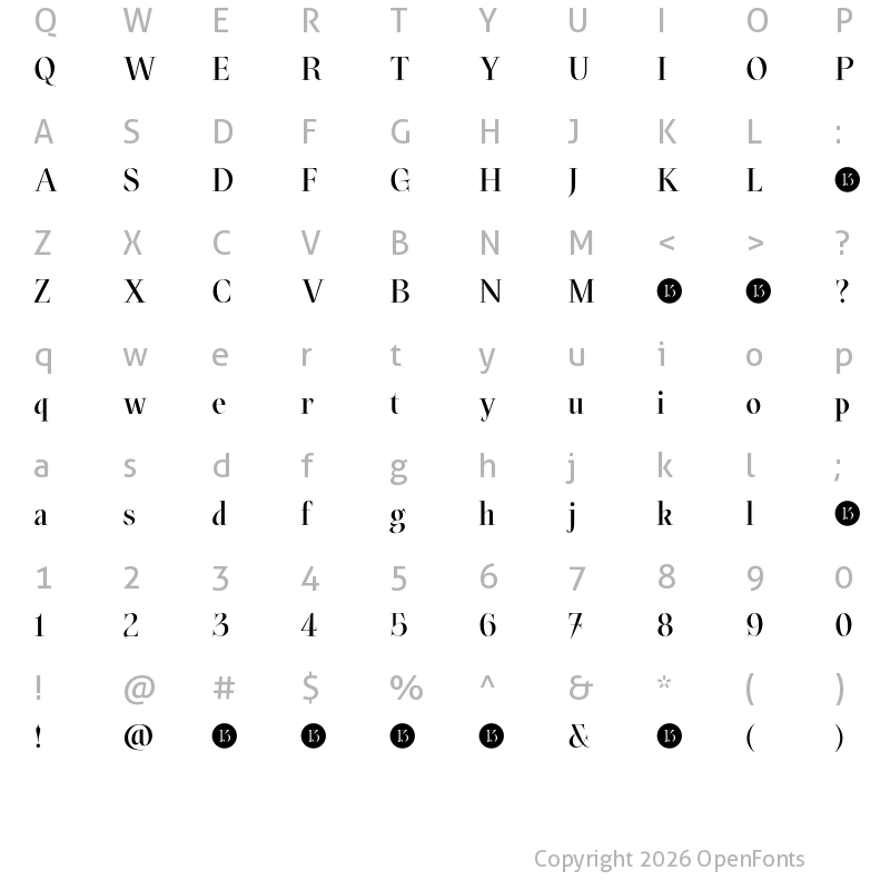 Character Map of Oroban Hermonthica-Trial Bold