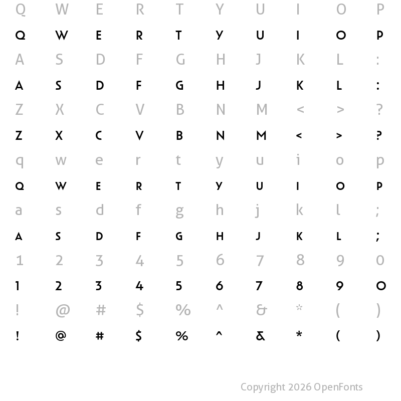 Character Map of Oskar One Regular