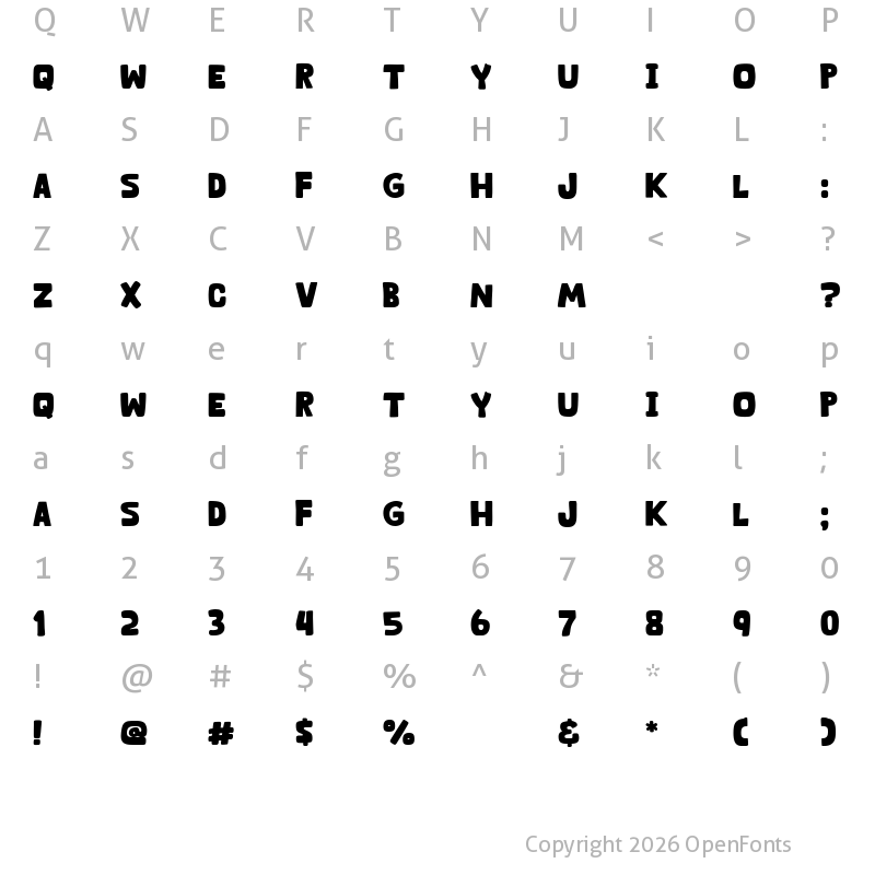 Character Map of Ourland Regular