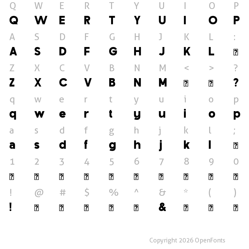 Character Map of OV Soge Black
