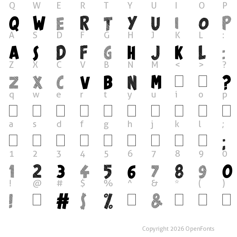 Character Map of Over The Rainbow Regular