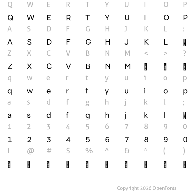 Character Map of Pacaembu Trial Medium