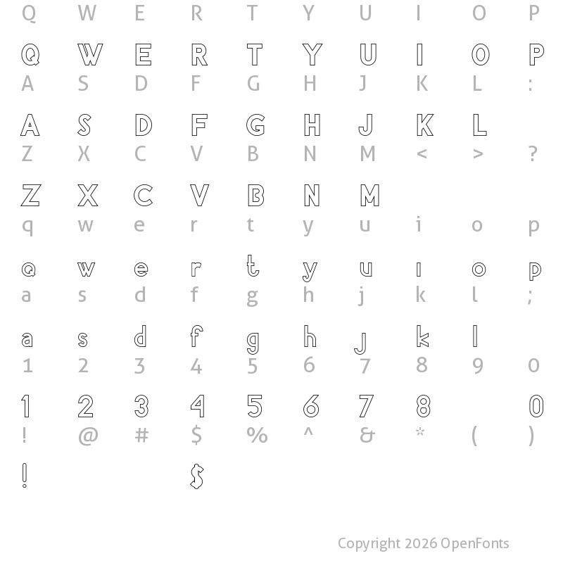 Character Map of Pacitan Enem Demo Regular