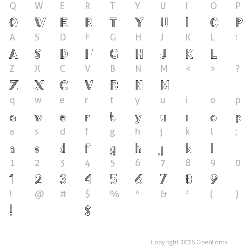 Character Map of Pacitan Wolu Demo Regular