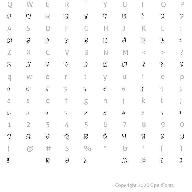 Character Map of PACK-MAN Regular