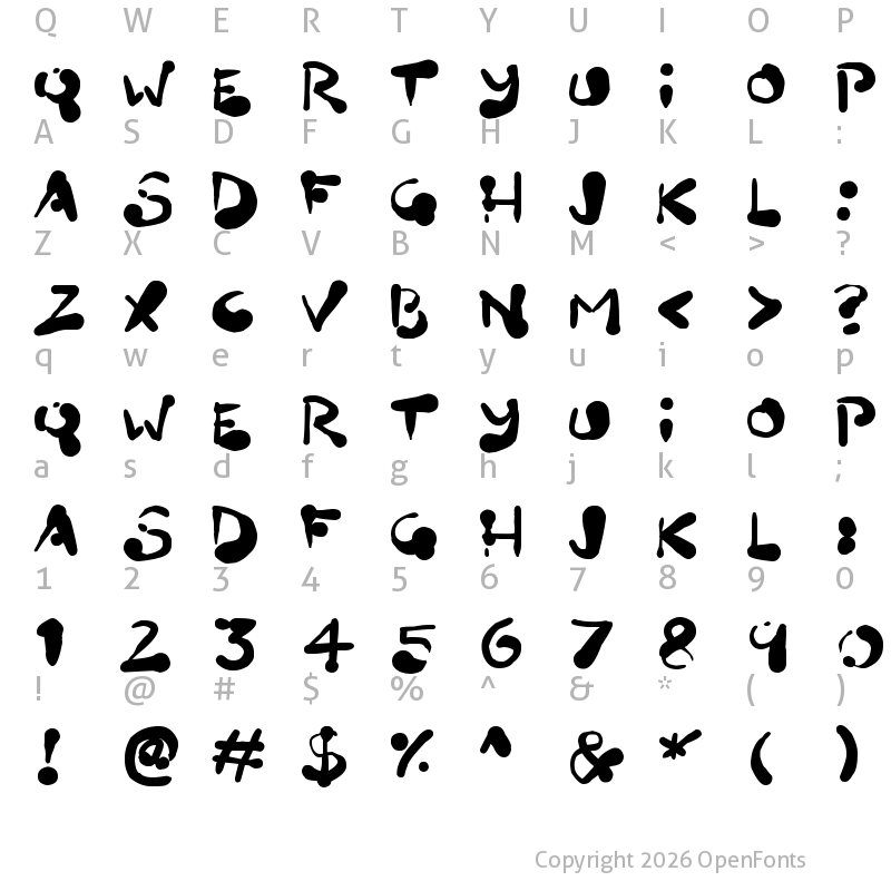 Character Map of Paint Blobs Regular