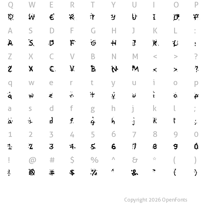 Character Map of Paintball Regular
