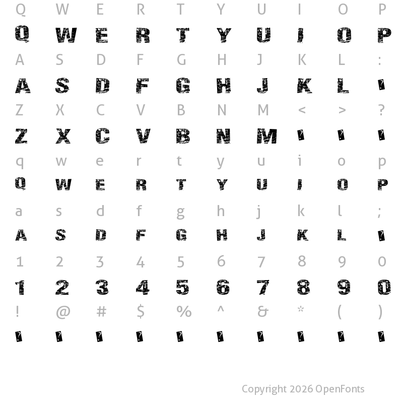 Character Map of PaintScratch Regular