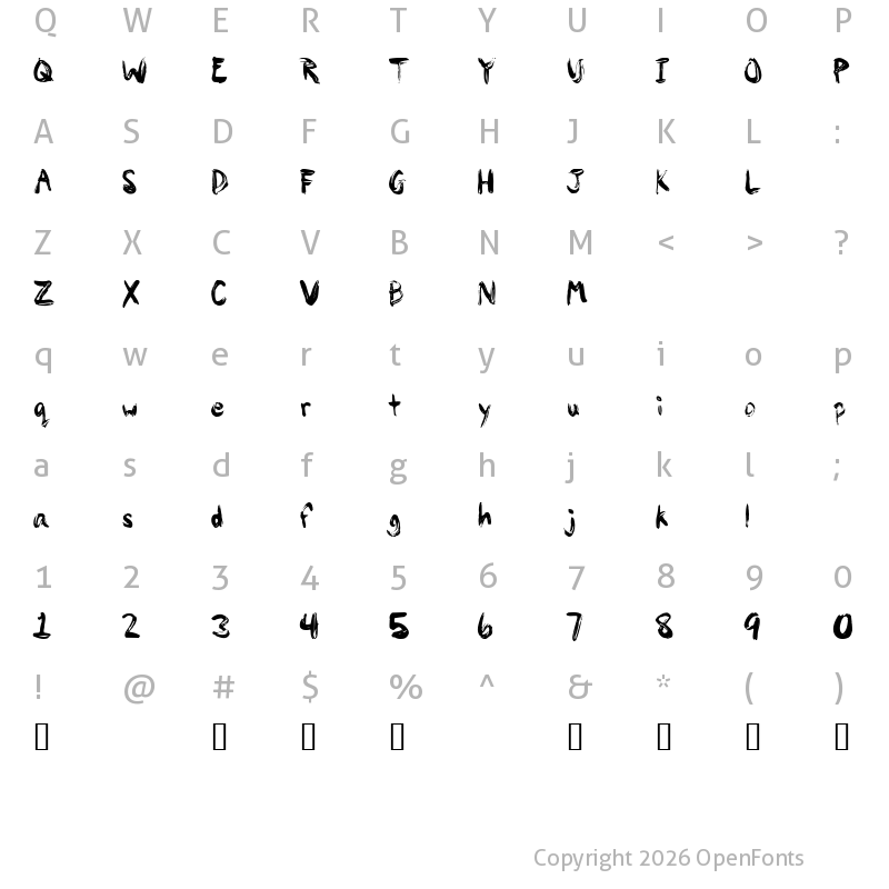Character Map of PaintyPaint 1