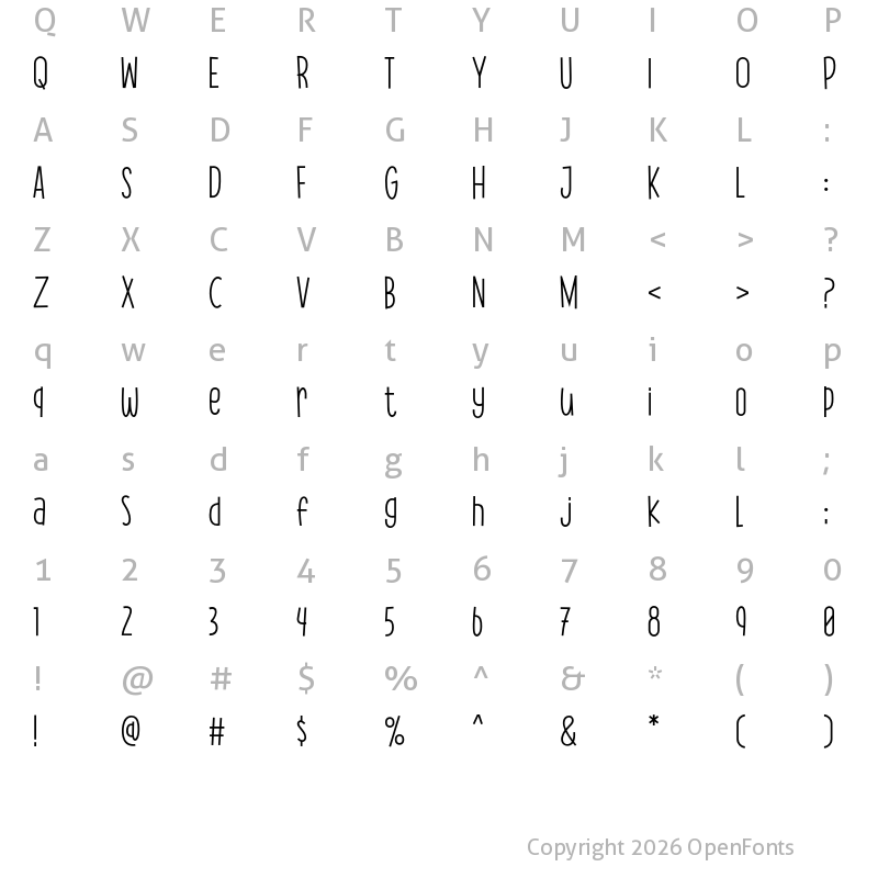 Character Map of Pak Kumis Regular