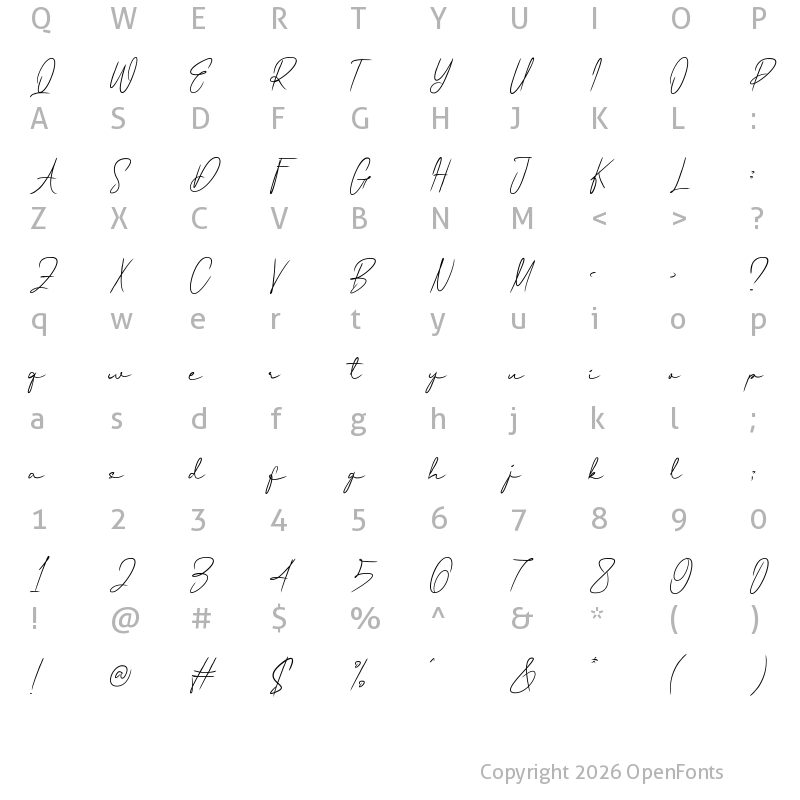 Character Map of Palmori Regular